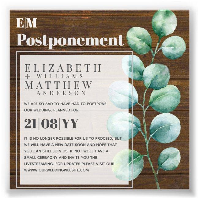 Postponement Eucalyptus Greenery Change Of Plans Photo Print