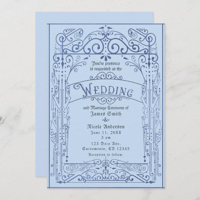 Powder Blue White Vintage Victorian Deco Wedding