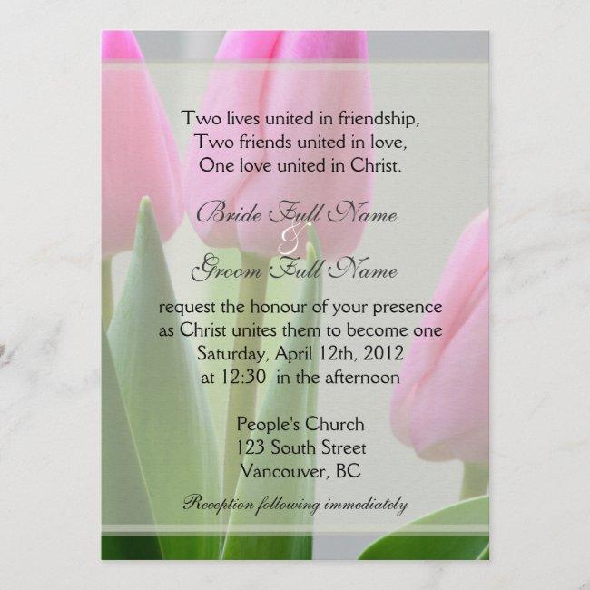 Pretty Spring Pink Tulip Flowers Christian Wedding