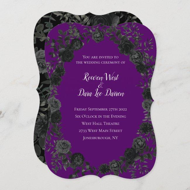 Purple And Black Rose Gothic Wedding