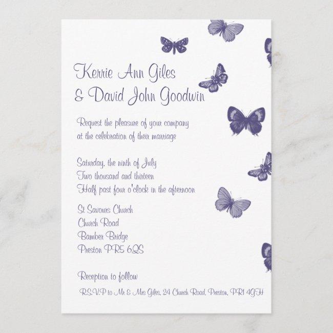 Purple And White Butterfly Wedding