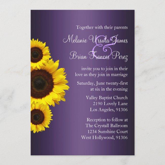 Purple And Yellow Sunflower Wedding