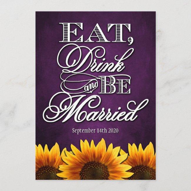 Purple Chalkboard Sunflower Wedding