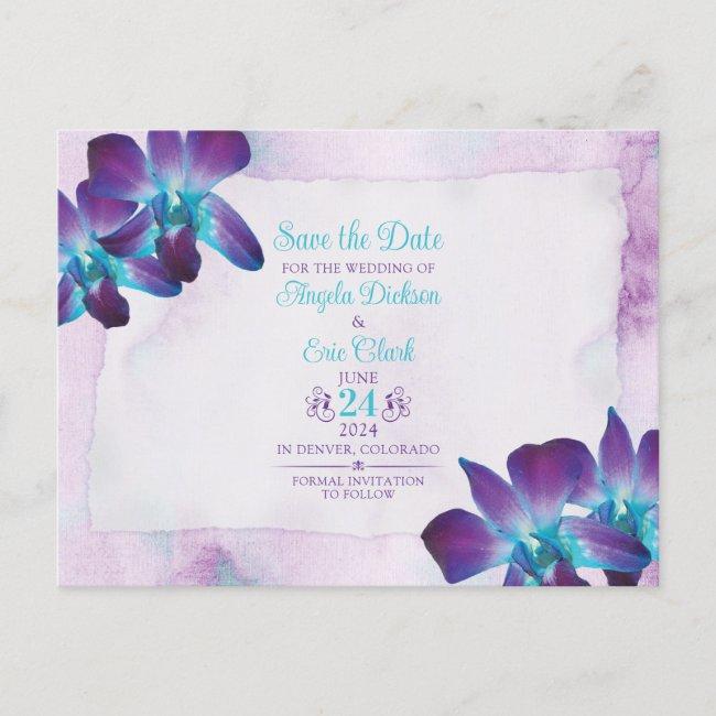 Purple Dendrobium Orchid Wedding Save The Date Post