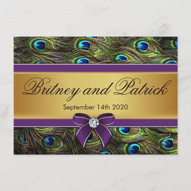 Purple & Gold Peacock Feather Wedding