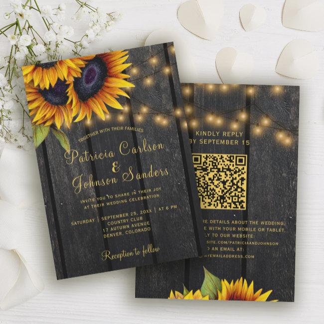 Qr Code Rustic Sunflower All In One Wedding