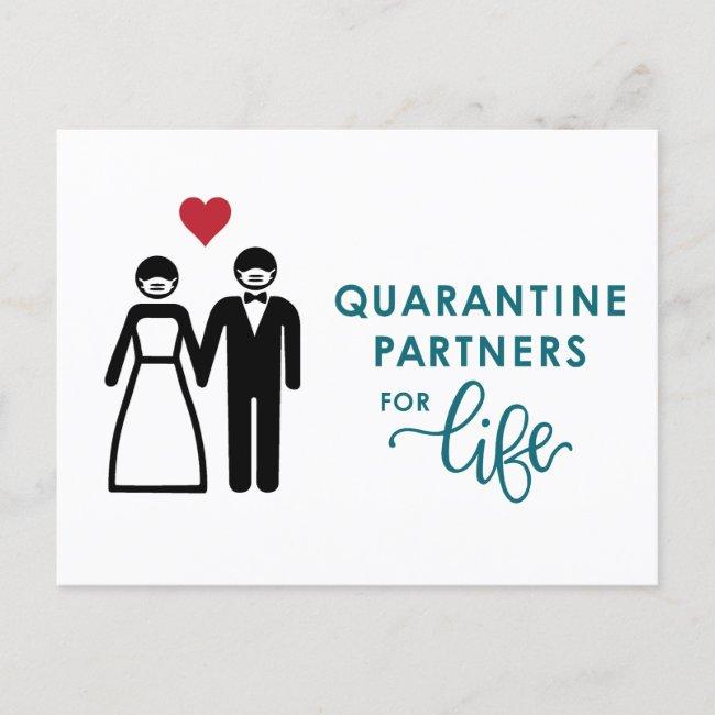 Quarantine Partners For Life | Blue Announcement Post