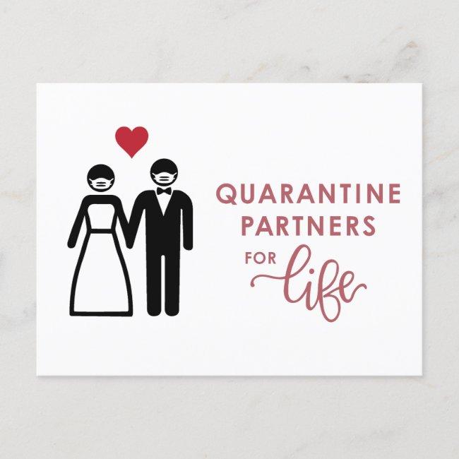 Quarantine Partners For Life | Pink Announcement Post