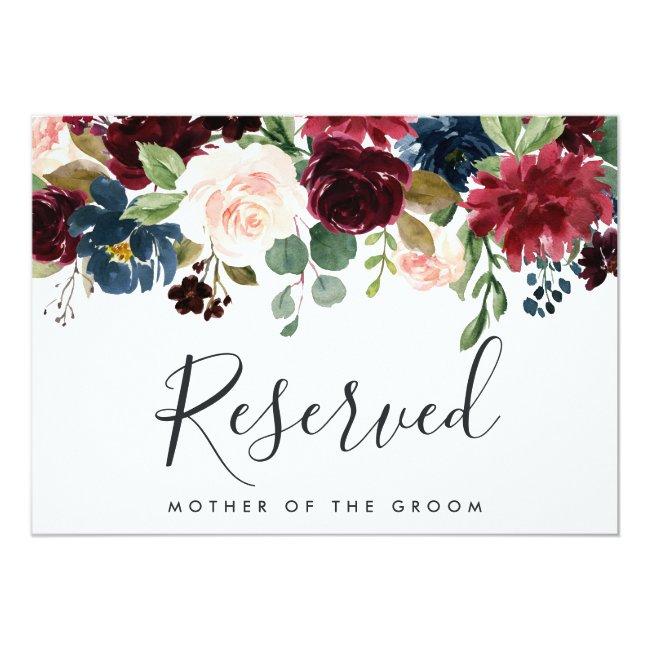 Radiant Bloom Wedding Reserved Sign