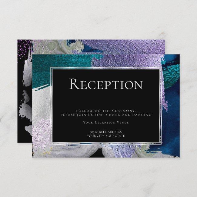 Reception | Modern Faux Metallic Teal Violet