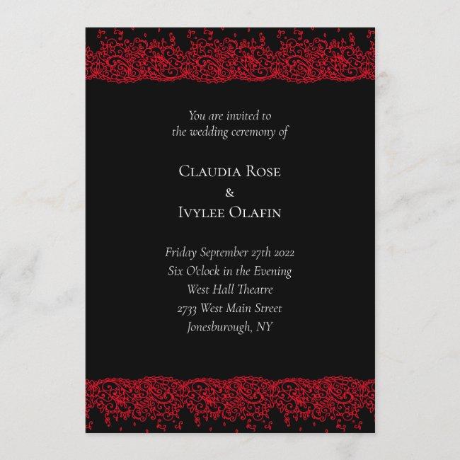 Red And Black Lace Gothic Wedding