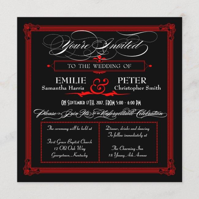 Red & Black Poster Style Wedding