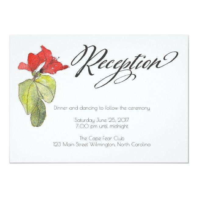 Red Flowers Calligraphy Script Wedding Reception