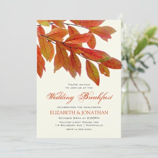 Red Leaves Branches Wedding Breakfast