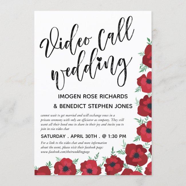 Red Poppies Video Call Wedding