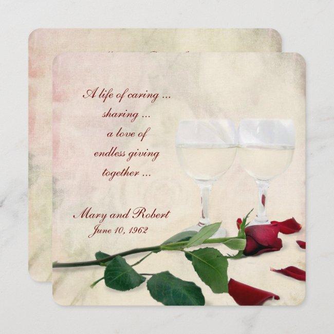 Red Rose And Wine Vow Renewal