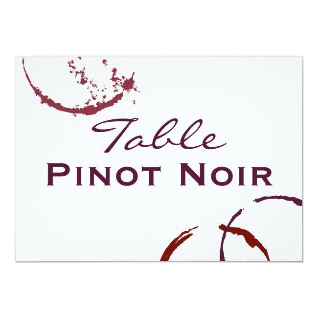 Red Table Name Card | Types Of Wine Theme