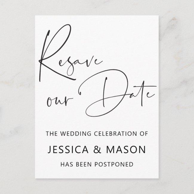 Resave The Date Postponed Wedding Announcement Post