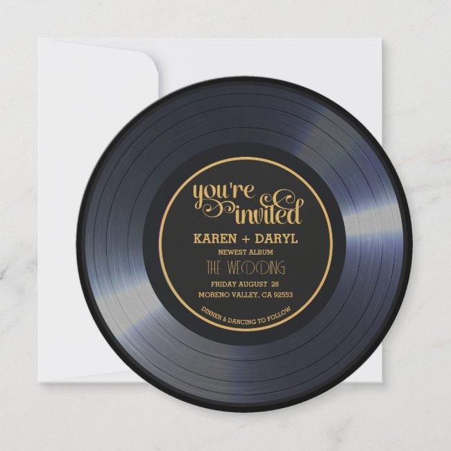 Retro Vinyl Black Wedding Record