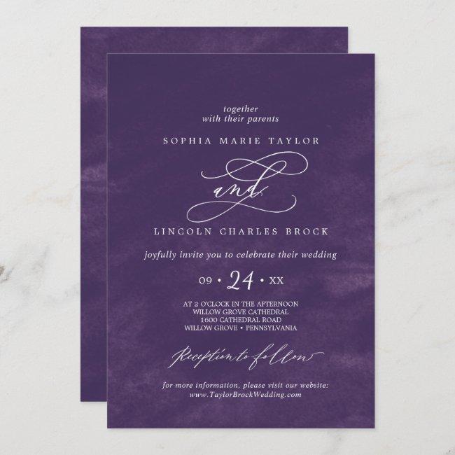 Romantic Calligraphy | Purple Watercolor Wedding