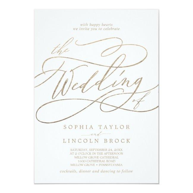 Romantic Gold Calligraphy All In One Wedding