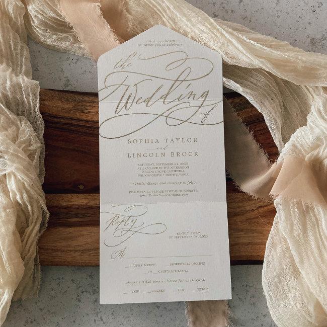 Romantic Gold Calligraphy | Ivory The Wedding Of All In One