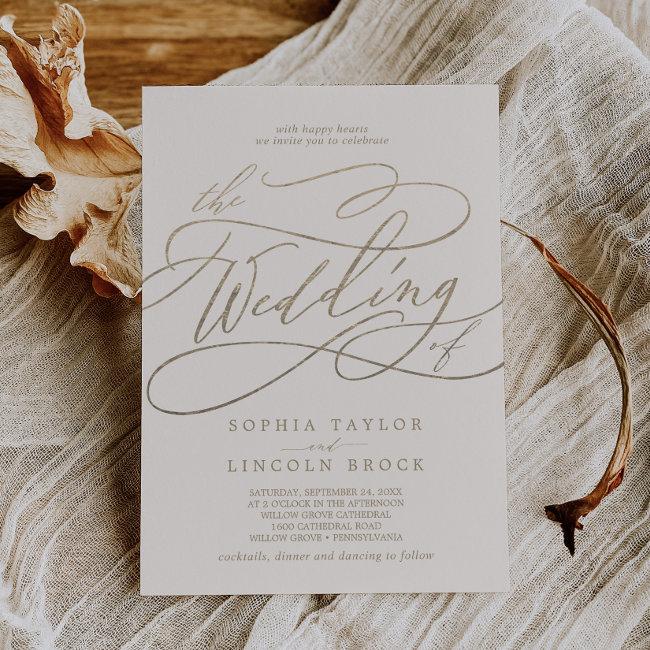 Romantic Gold Calligraphy | Ivory The Wedding Of