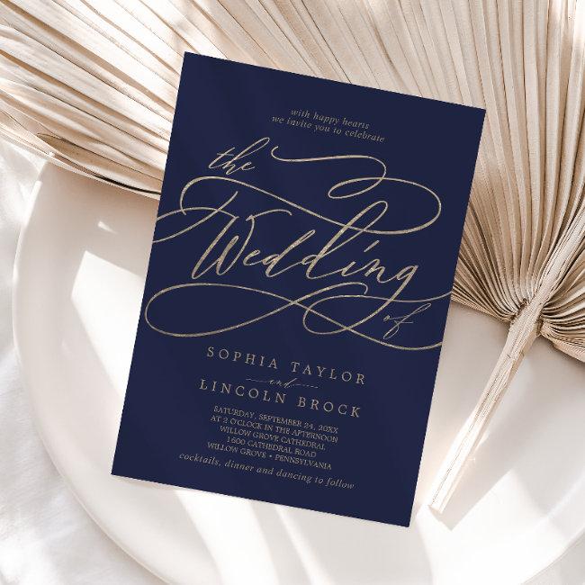Romantic Gold Calligraphy | Navy The Wedding Of
