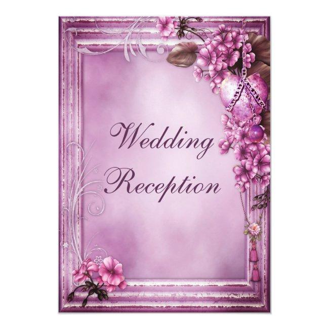 Romantic Heart & Flowers Frame Wedding Reception