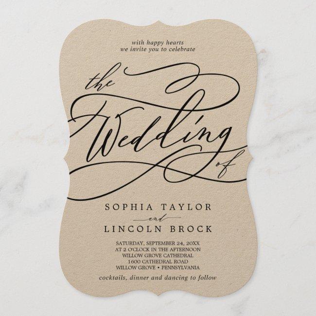 Romantic Kraft Calligraphy Flourish The Wedding Of