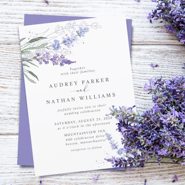 Romantic Watercolor Lavender Floral Wedding