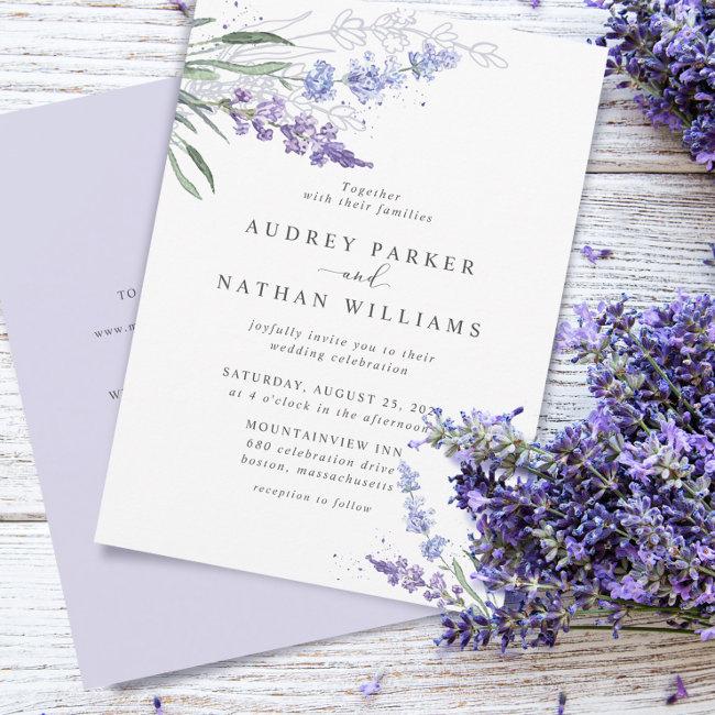 Romantic Watercolor Lavender W/details Wedding