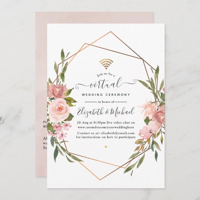 Rose Gold And Blush Pink Online Virtual Wedding