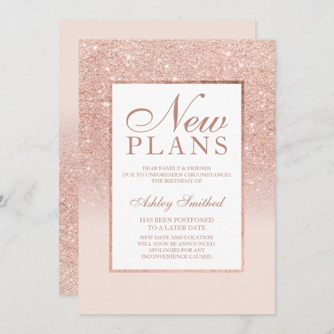 Rose Gold Glitter Elegant Chic New Plans
