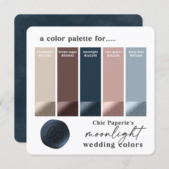 Rose Gold & Navy Winter Wedding Color Palette