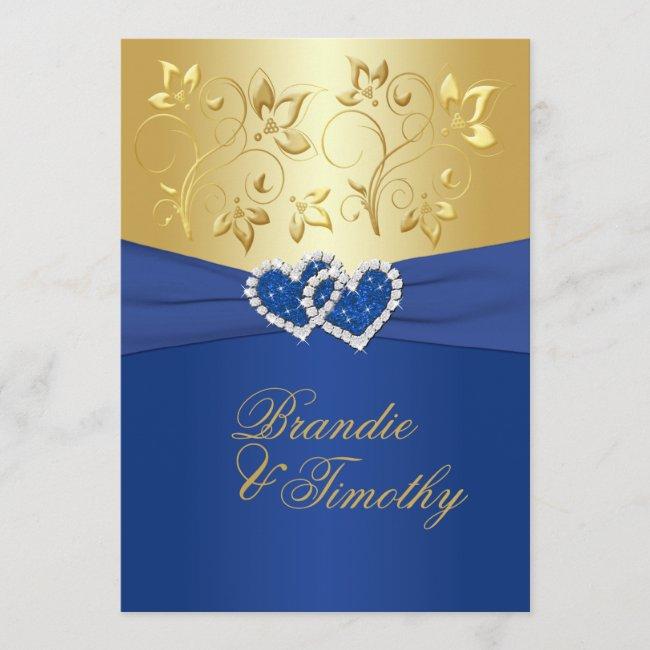 Royal Blue And Gold Floral Wedding