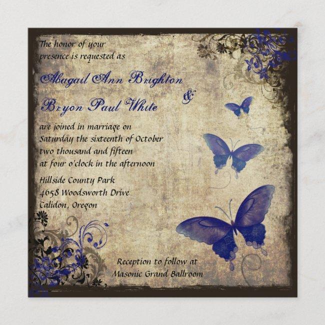 Royal Blue Vintage Butterfly Wedding