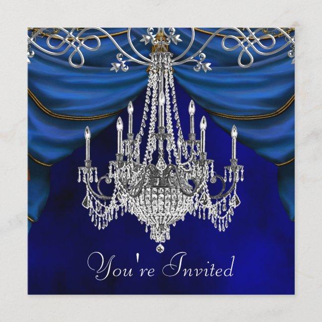 Royal Navy Blue Chandelier Party