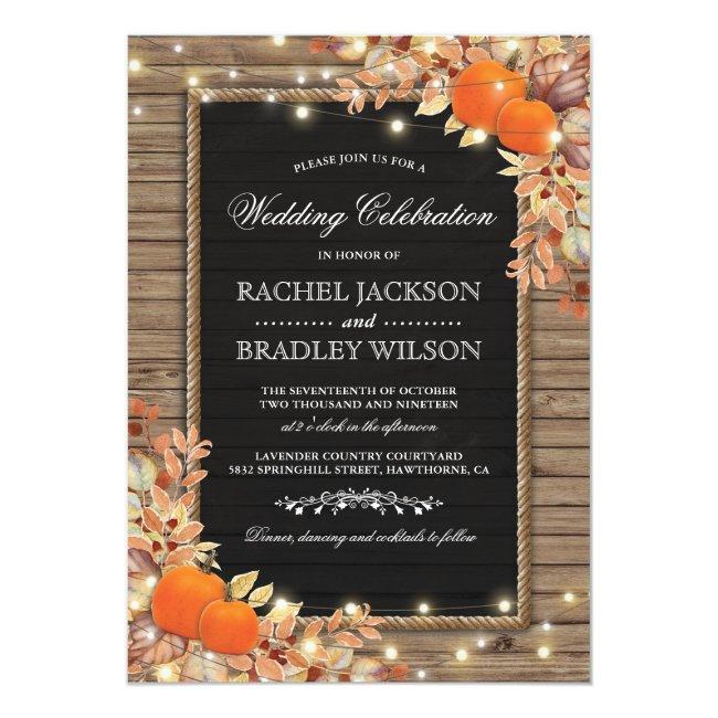 Rustic Autumn Fall Invites | Wood Barn Wedding