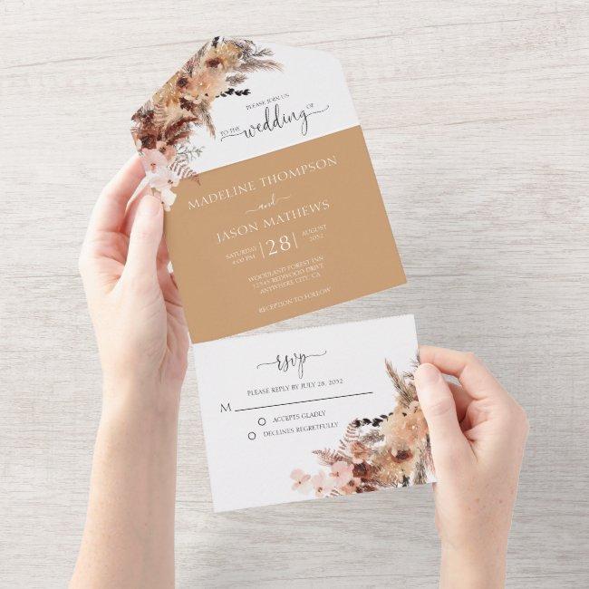 Rustic Bohemian Floral Watercolor Wedding All In One