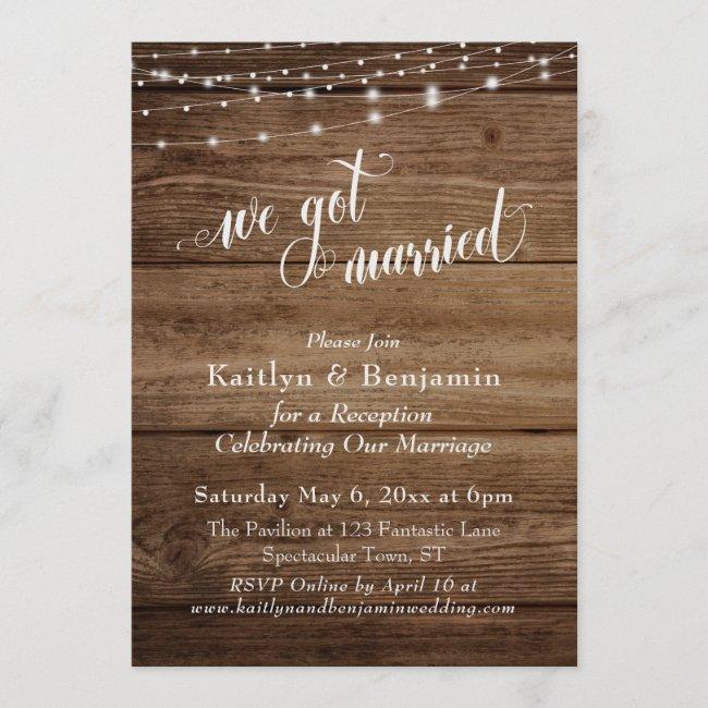 Rustic Brown Wood W/ Lights Wedding Reception Only