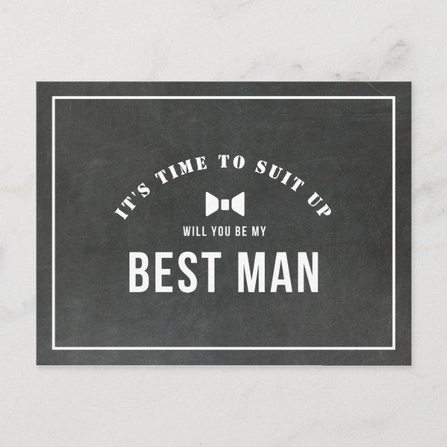 Rustic Chalkboard Will You Be My Best Man  Post