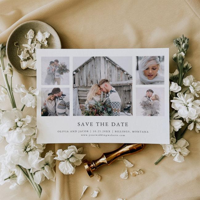 Rustic Chic | Photo Grid Wedding Save The Date Magnetic
