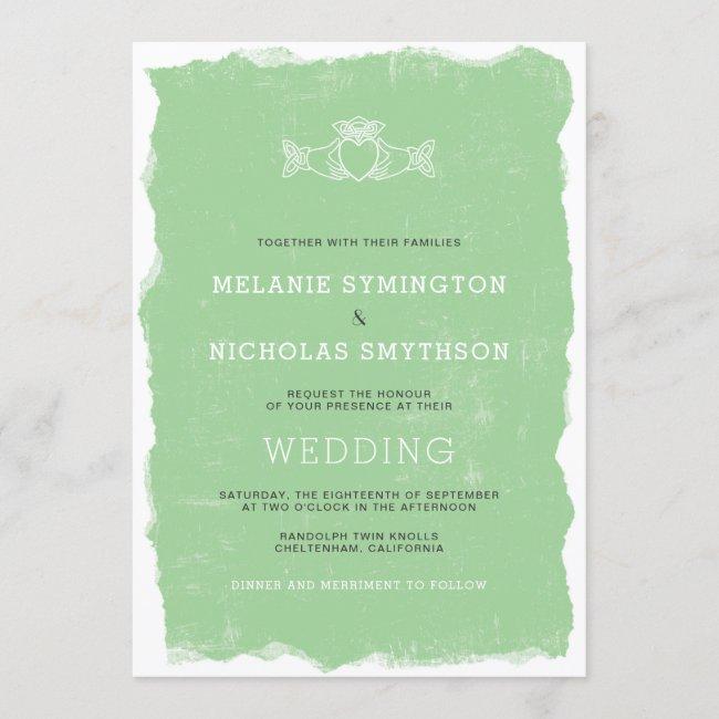 Rustic Claddagh Irish Wedding Invite, 3991