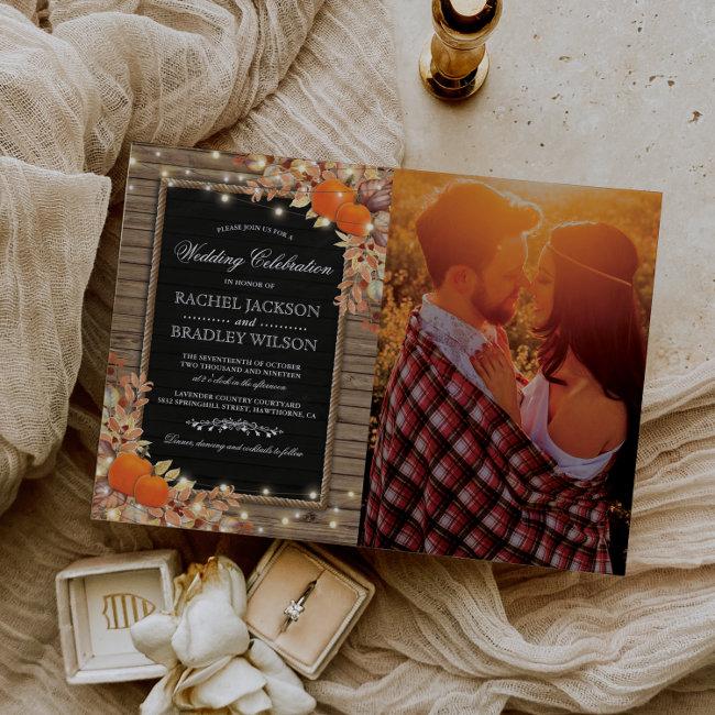 Rustic Country Autumn Fall Photo Wedding