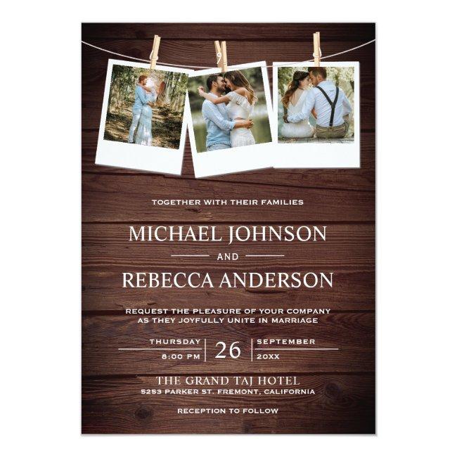 Rustic Country Barn Wood Photo Collage Wedding