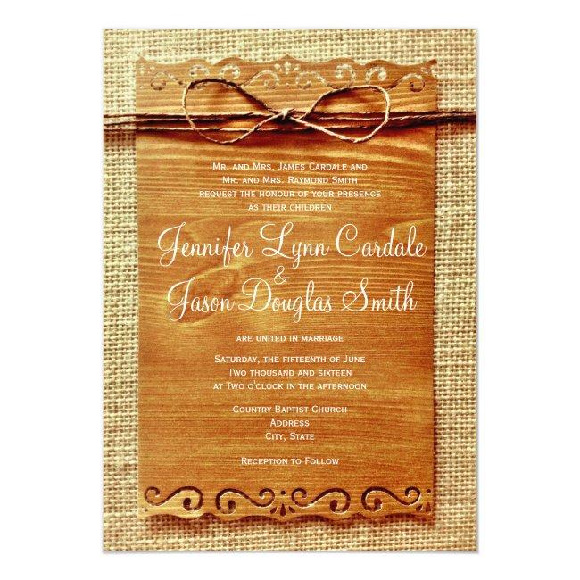 Rustic Country Burlap Twine Bow Wedding
