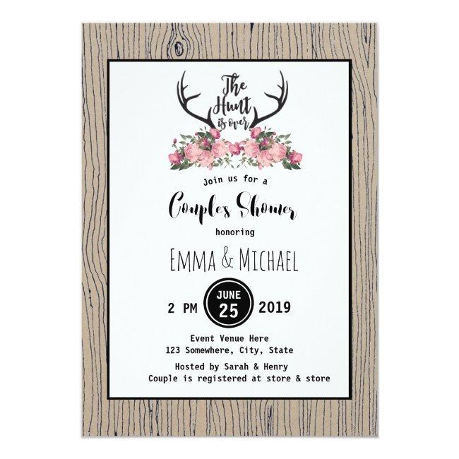 Rustic Floral Barnwood Hunt Is Over Couple Shower