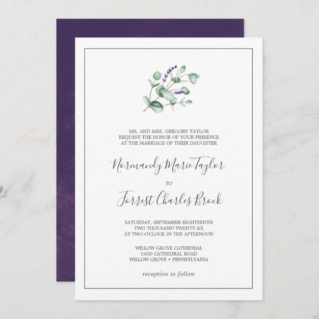 Rustic Lavender And Eucalyptus Formal Wedding