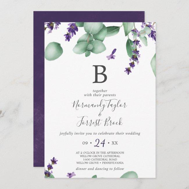 Rustic Lavender And Eucalyptus Monogram Wedding